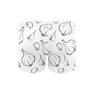 Garlic pattern black white Men's Swimming Trunks