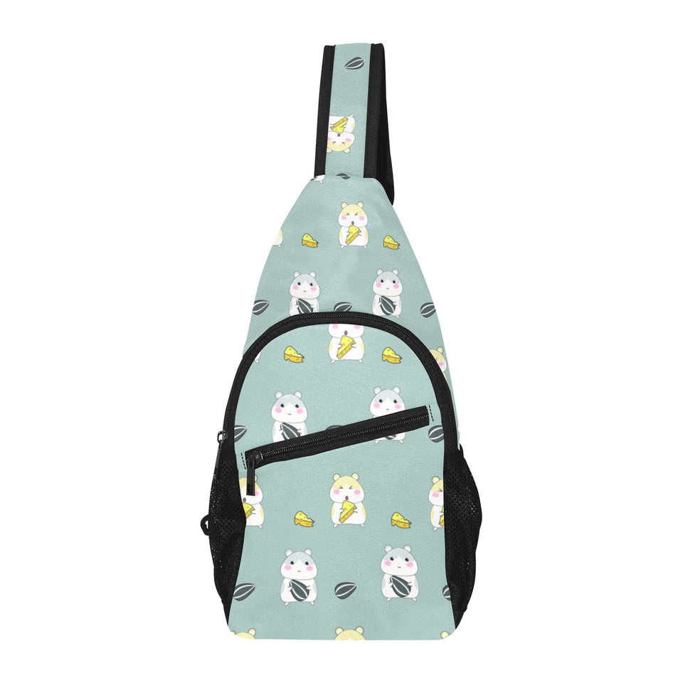 Cute hamster cheese pattern All Over Print Chest Bag