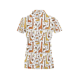 Giraffe Pattern Print Design 04 Women's All Over Print Polo Shirt