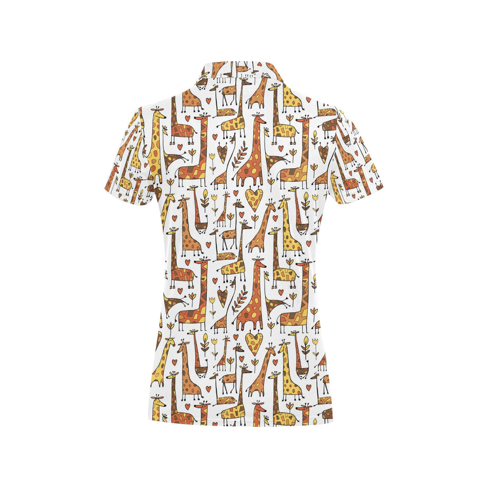 Giraffe Pattern Print Design 04 Women's All Over Print Polo Shirt