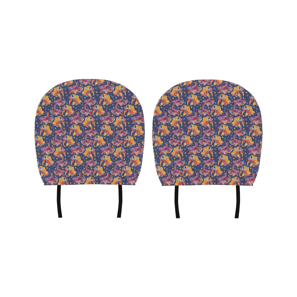 Goldfish Pattern Print Design 05 Car Headrest Cover