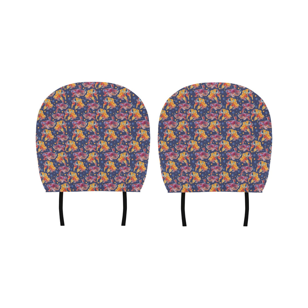 Goldfish Pattern Print Design 05 Car Headrest Cover