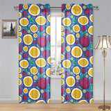 Passion fruit blue background Gauze Curtain