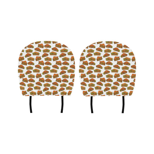 Sandwich Pattern Print Design 02 Car Headrest Cover