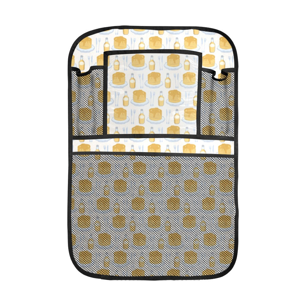 Pancake Pattern Print Design 05 Car Seat Back Organizer