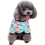 Blue red orange starfish pattern All Over Print Pet Dog Round Neck Fuzzy Shirt