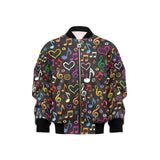Music Notes Pattern Print Design 02 Kids' Boys' Girls' Bomber Jacket