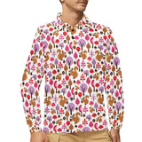 Squirrel Pattern Print Design 02 Men's Long Sleeve Polo Shirt