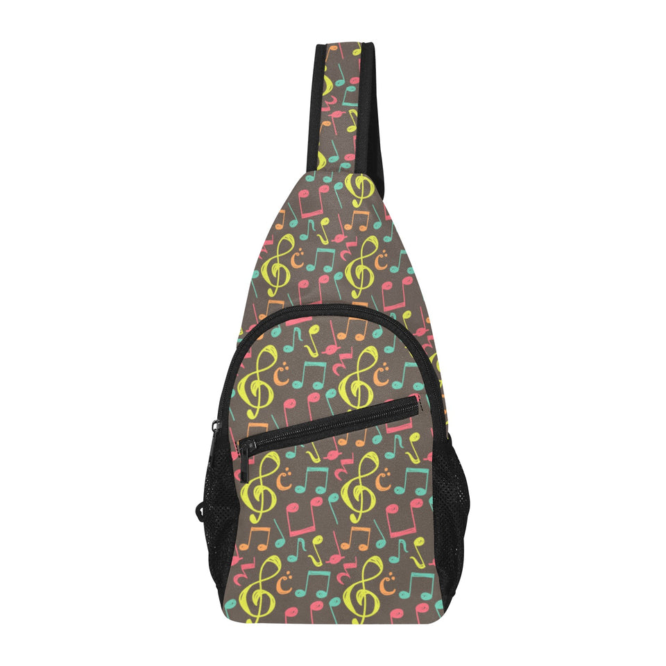 Music Notes Pattern Print Design 05 All Over Print Chest Bag