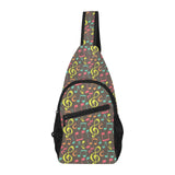 Music Notes Pattern Print Design 05 All Over Print Chest Bag