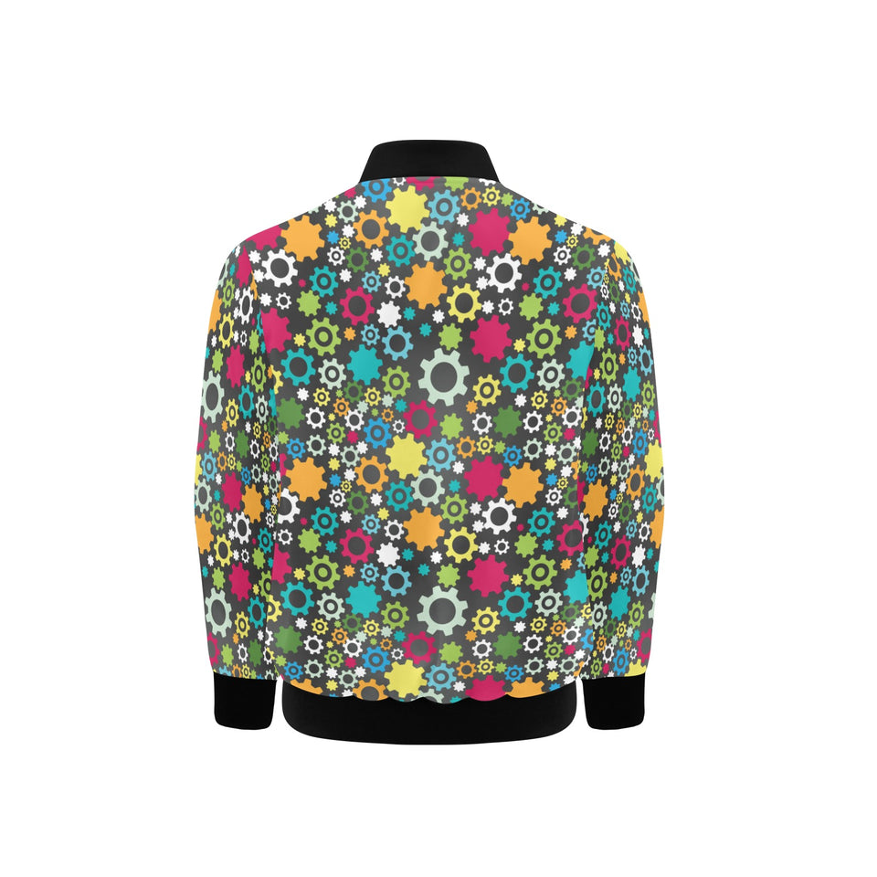Gear Pattern Print Design 03 Kids' Boys' Girls' Bomber Jacket