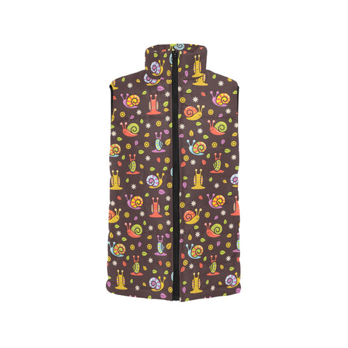 Snail Pattern Print Design 02 Women's Padded Vest