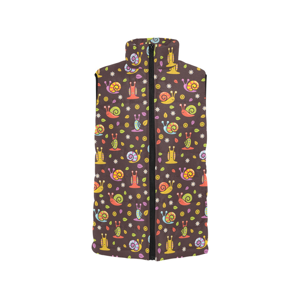 Snail Pattern Print Design 02 Women's Padded Vest