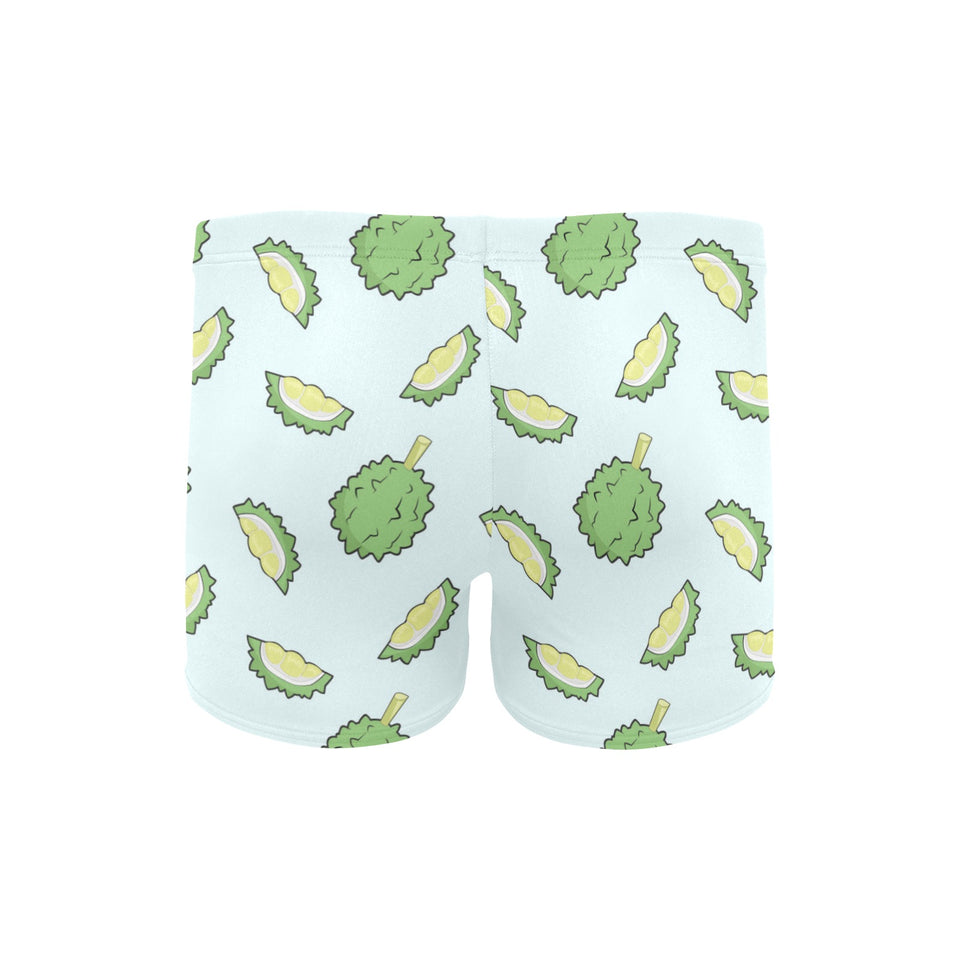 Durian pattern blue background Men's Swimming Trunks