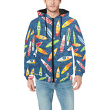 Surfboard Pattern Print Design 01 Men's Padded Hooded Jacket