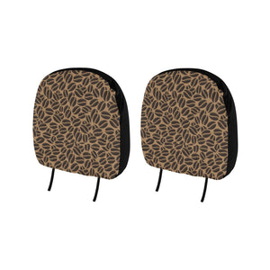 Coffee bean on brown background Car Headrest Cover