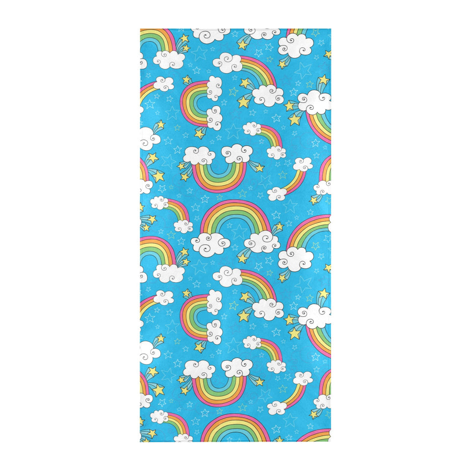 Rainbows Sky Clouds Pattern Beach Towel