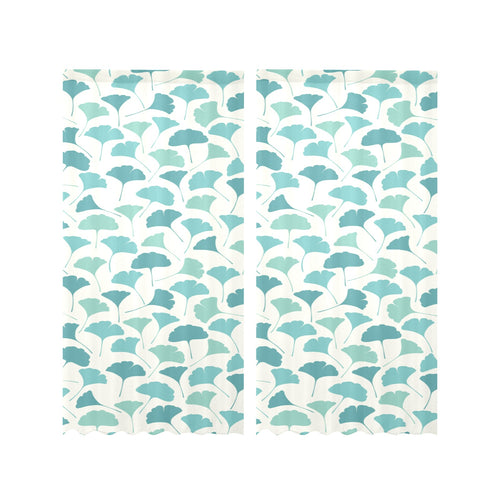 Green ginkgo leaves pattern Gauze Curtain