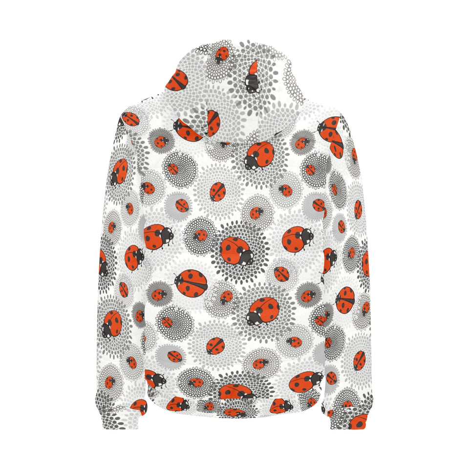 Ladybug Pattern Print Design 05 Men's Padded Hooded Jacket