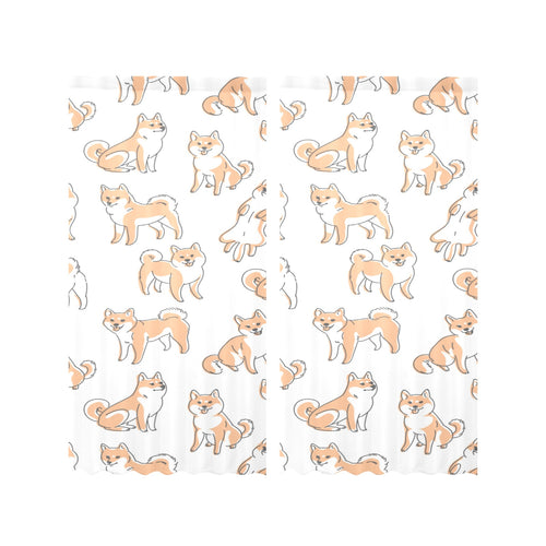 shiba inu dog pattern Gauze Curtain