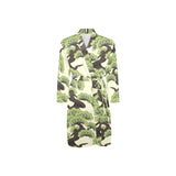 Bonsai pattern Men's Long Sleeve Belted Night Robe