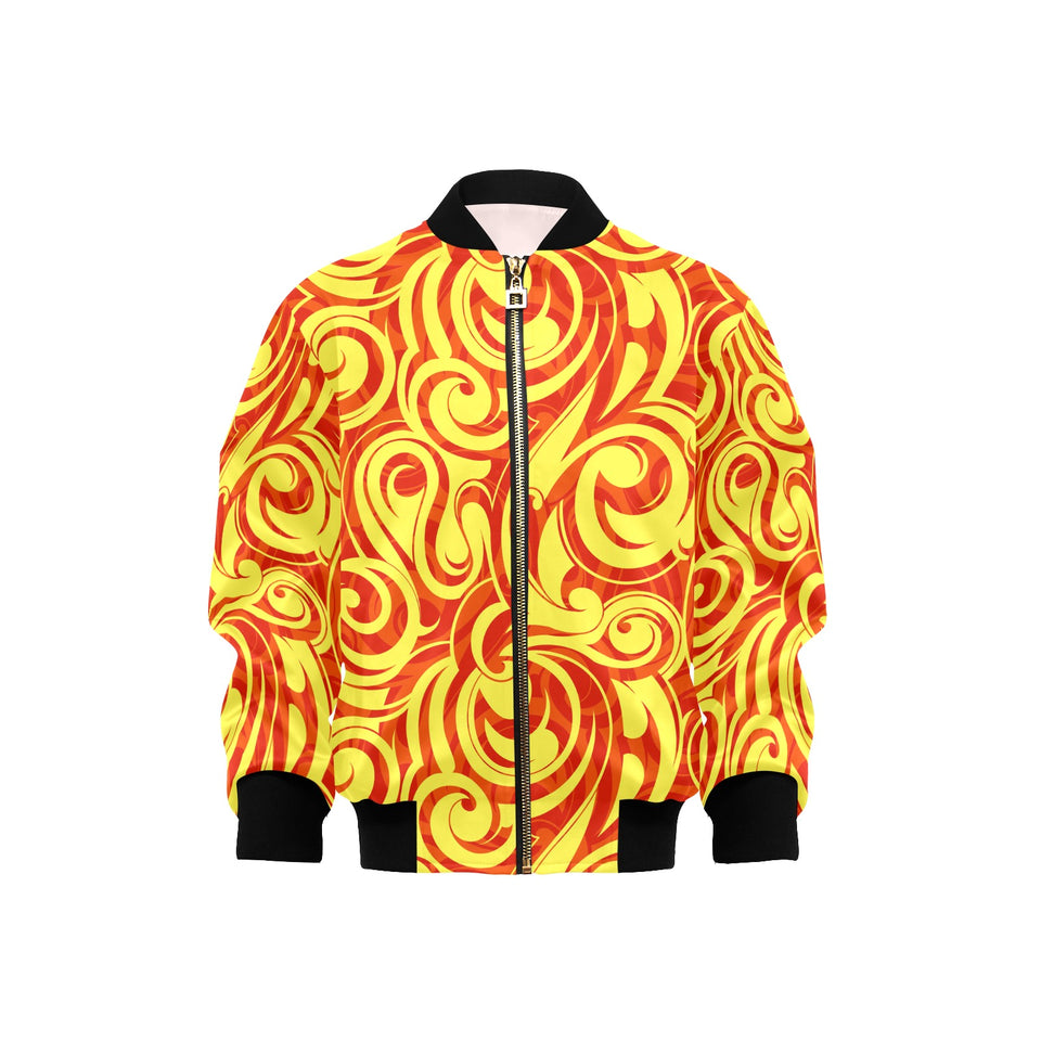 Fire flame design pattern Kids' Boys' Girls' Bomber Jacket