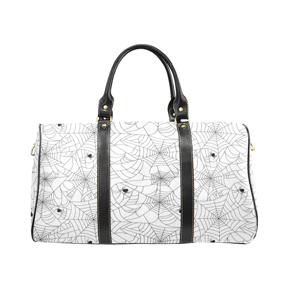Spider web cobweb pattern white background Travel Bag