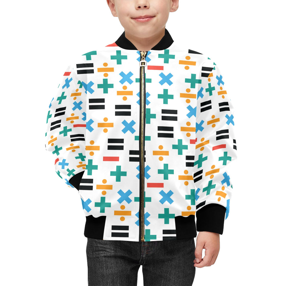 Math Pattern Print Design 05 Kids' Boys' Girls' Bomber Jacket