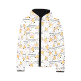 Greyhound Pattern Print Design 03 Kids' Boys' Girls' Padded Hooded Jacket