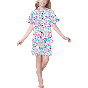 Darts Pattern Print Design 01 Kids' Boys' Girls' V-Neck Short Pajama Set