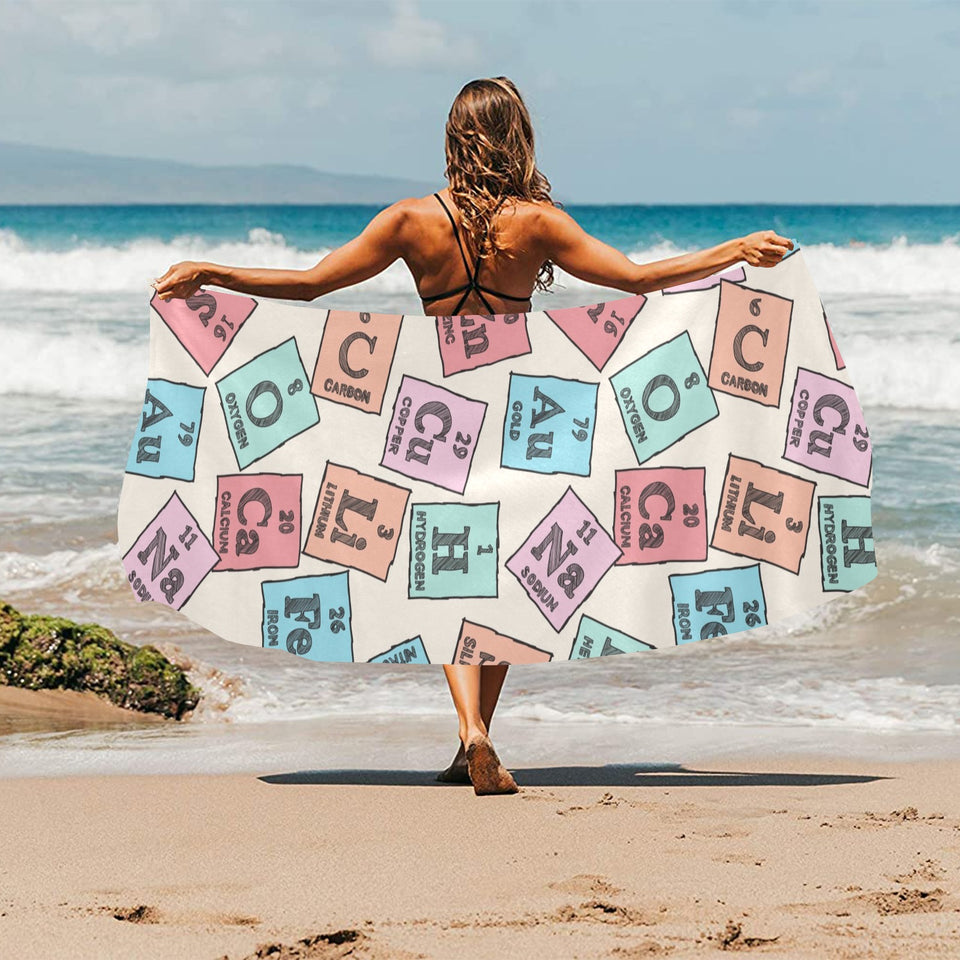 Chemistry Periodic Table Pattern Print Design 02 Beach Towel