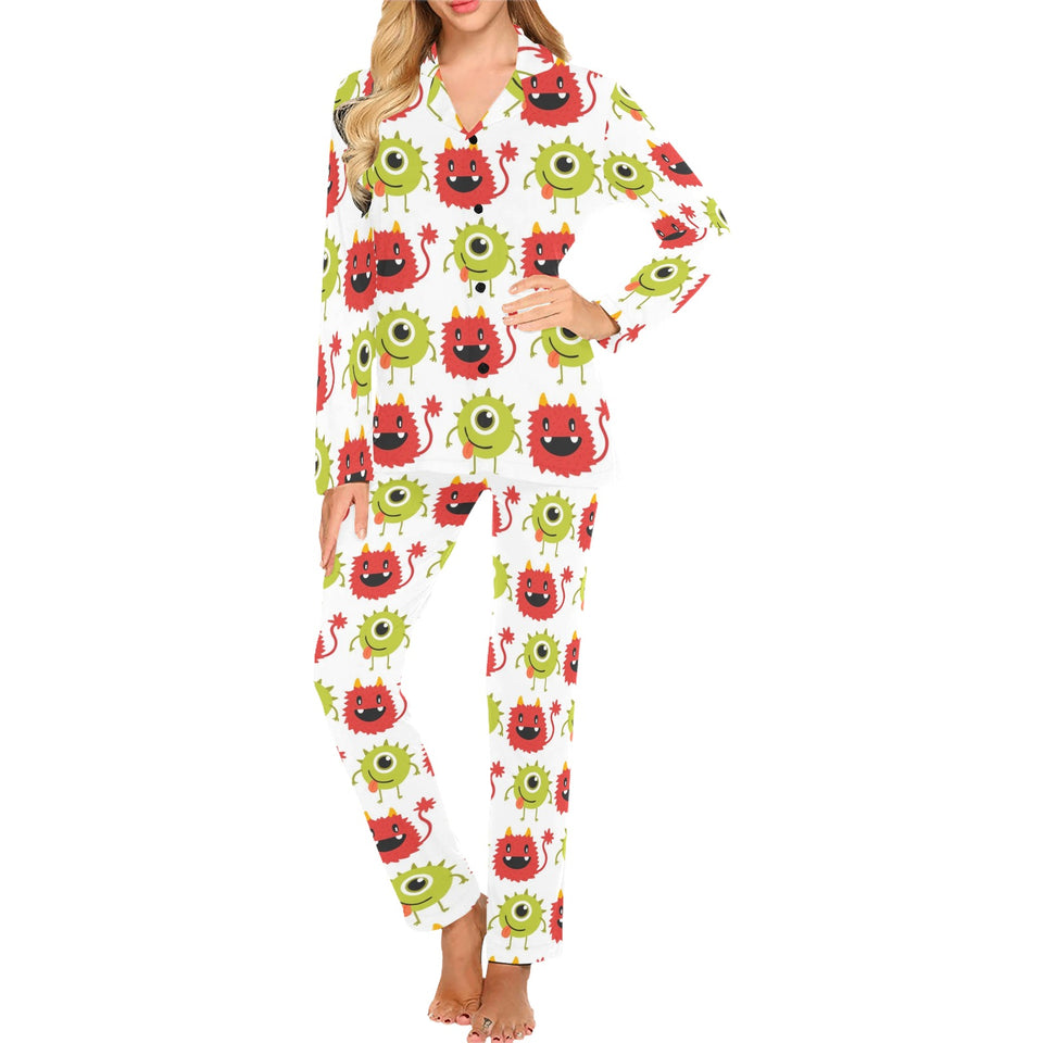 Alien Pattern Print Design 05 Women's Long Pajama Set
