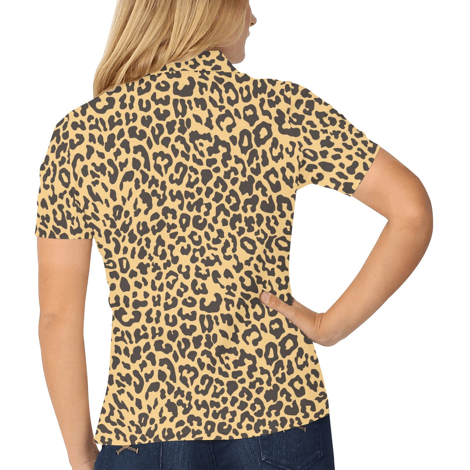 Leopard skin print Women's All Over Print Polo Shirt