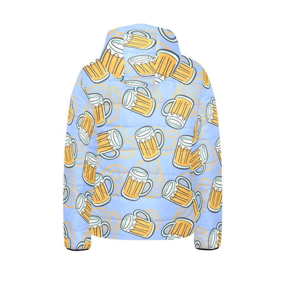 Beer pattern Kids' Boys' Girls' Padded Hooded Jacket