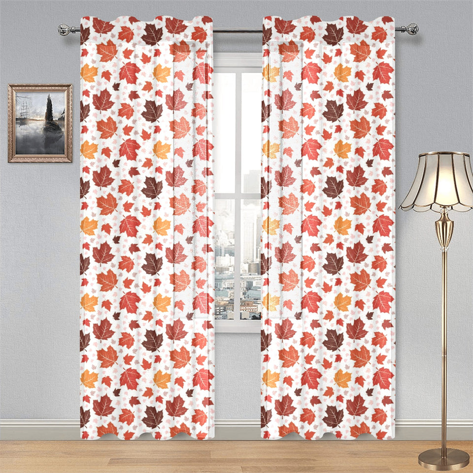 Colorful Maple Leaf pattern Gauze Curtain