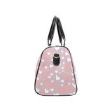 coral white heart pattern Travel Bag