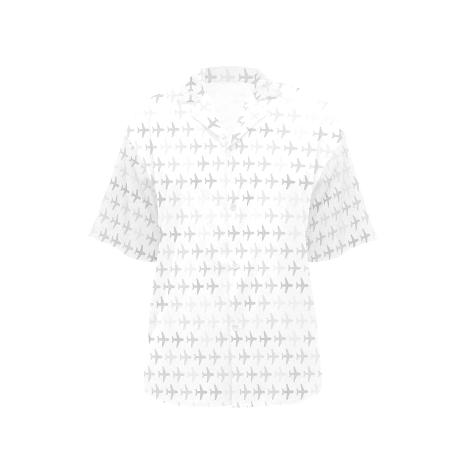Airplane print pattern Women's All Over Print Hawaiian Shirt
