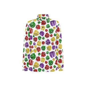 Dice Pattern Print Design 03 Women's Long Sleeve Polo Shirt
