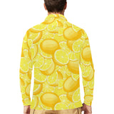 lemon pattern Men's Long Sleeve Polo Shirt