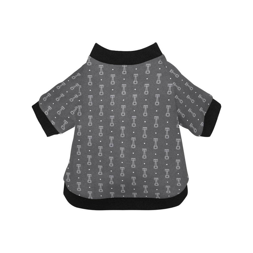 Engine Piston Black Background Pattern Design 02 All Over Print Pet Dog Round Neck Fuzzy Shirt