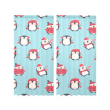 Cute penguin christmas design pattern Gauze Curtain