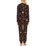 Halloween pattern Pumpkin background Women's All Over Print Pajama Set