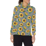 sunflowers ribbon background Women's Long Sleeve Polo Shirt