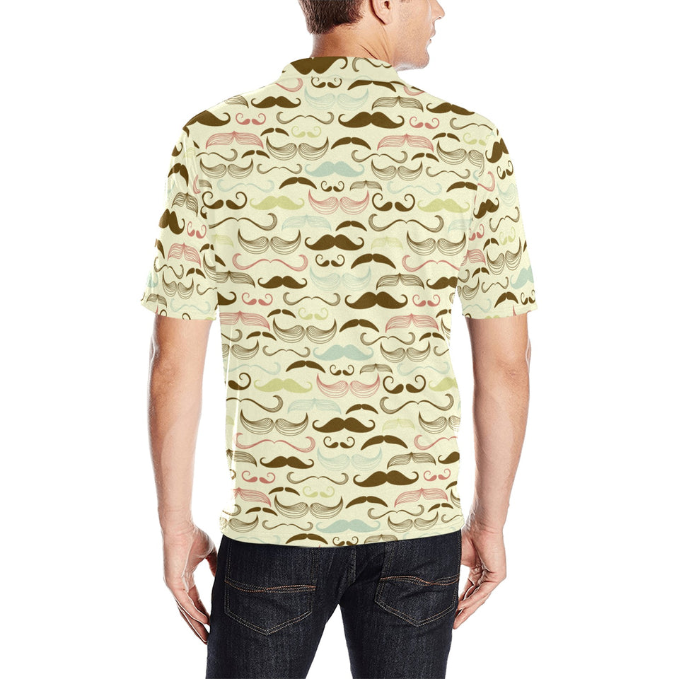 Mustache Beard Pattern Print Design 01 Men's All Over Print Polo Shirt