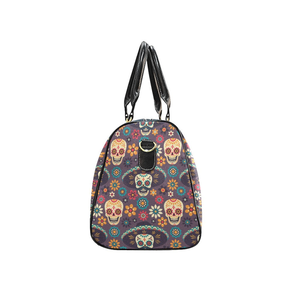Sugar skulls flower maxican pattern Travel Bag