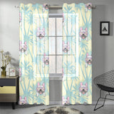 French bulldog hawaii blackground Gauze Curtain