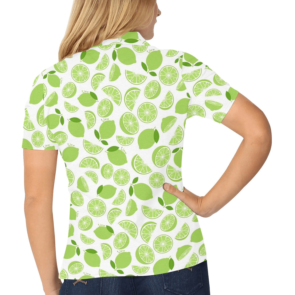 Lime design pattern Women's All Over Print Polo Shirt