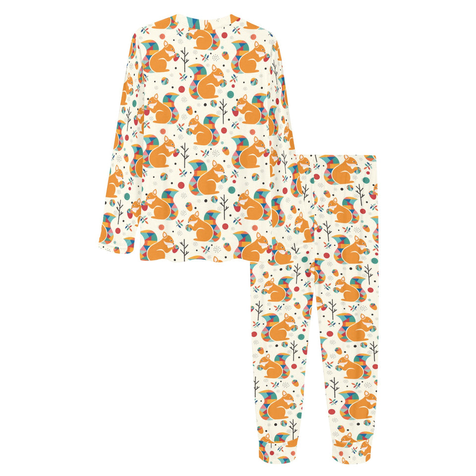Squirrel Pattern Print Design 04 Women's All Over Print Pajama Set