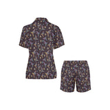 Hummingbird Pattern Print Design 04 Women's V-Neck Short Pajama Set