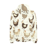 Cute rooster chicken cock Men's Padded Hooded Jacket